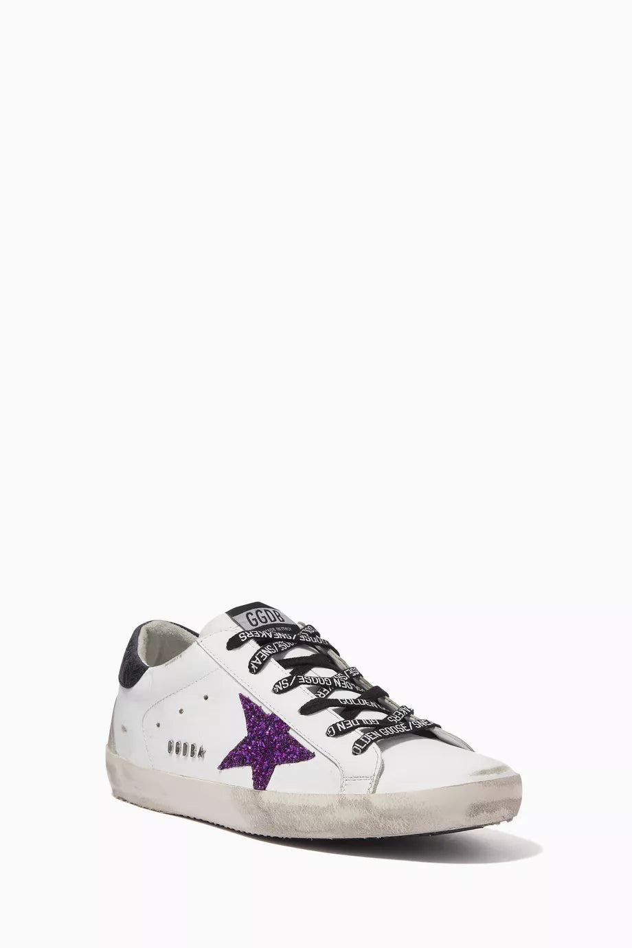 purple golden goose sneakers