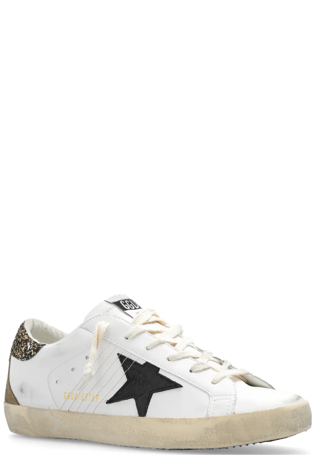 Golden Goose Super-Star White Black Croc Glitter