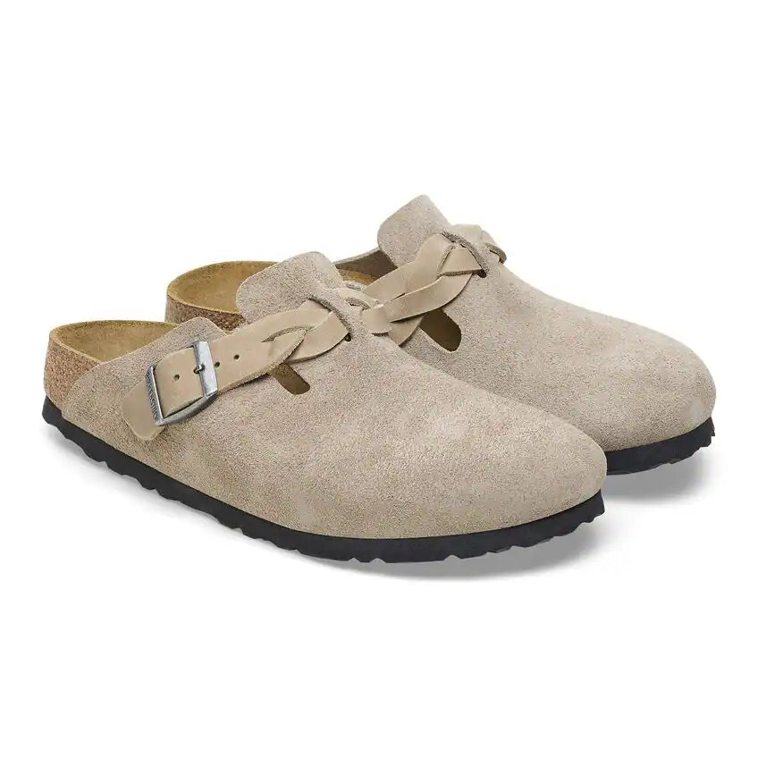 Birkenstock Boston Soft Footbed Suede Taupe