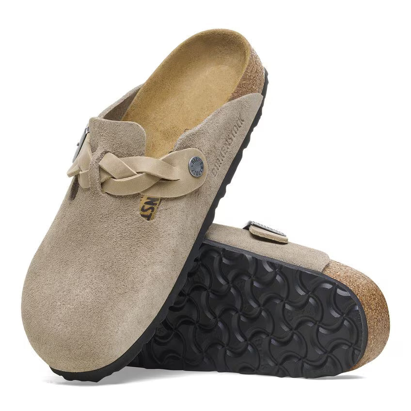 Birkenstock Boston Soft Footbed Suede Taupe