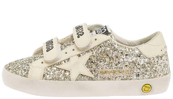 Golden Goose Old School Kids 'Platinum Glitter Cream'