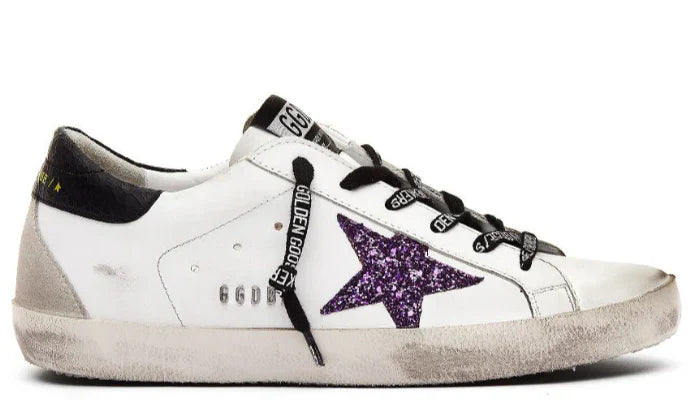 purple golden goose sneakers