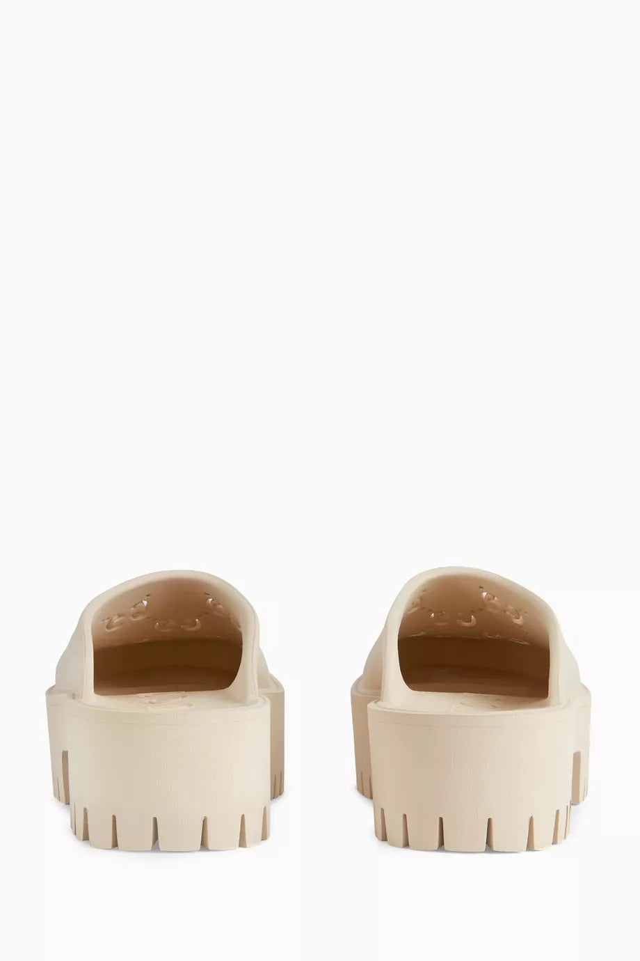 Gucci Wmns Platform Perforated G Sandal 'White Rubber'