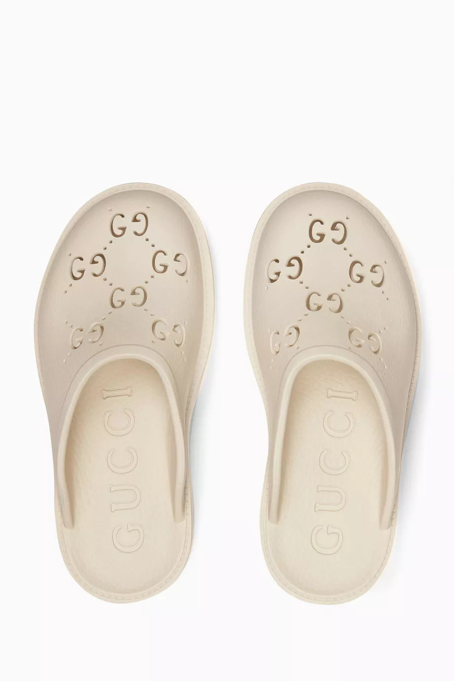 Gucci Wmns Platform Perforated G Sandal 'White Rubber'