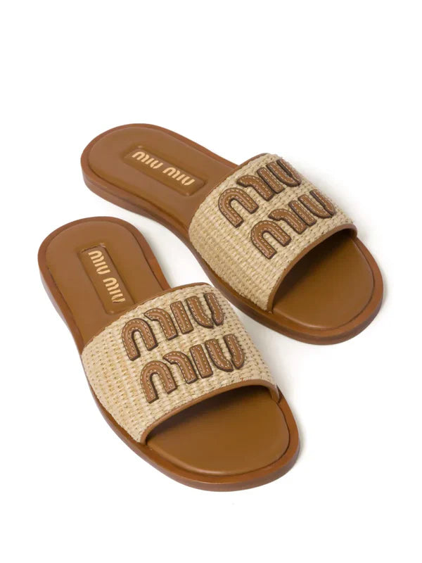 Miu Miu Slipper Browne Straw