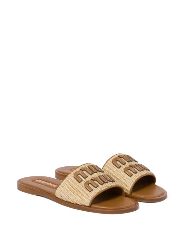 Miu Miu Slipper Browne Straw