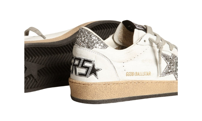 Ball Star Donna in nappa con stella bianca e talloncino glitter