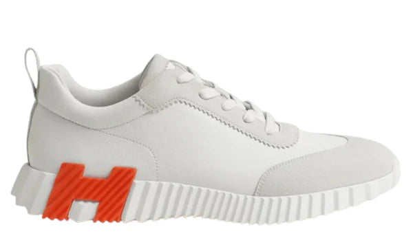 Hermès Paris Bouncing Calf Sneaker White Orange