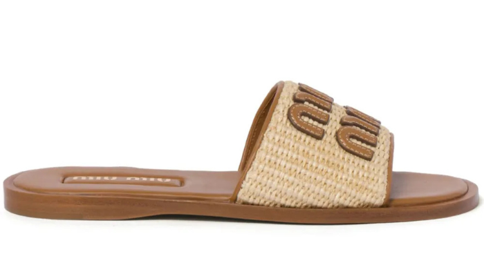 Miu Miu Slipper Browne Straw