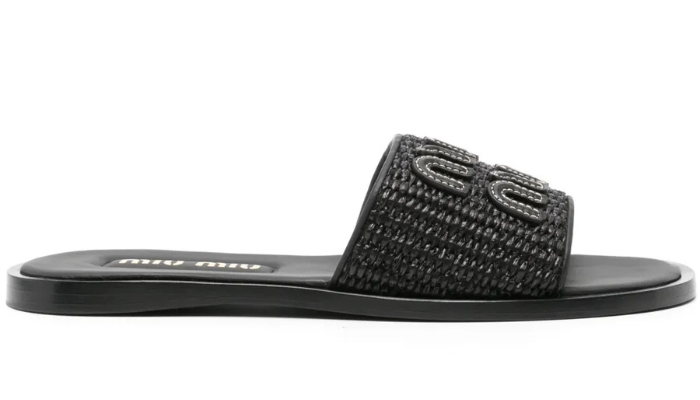 Miu Miu Slipper Black Straw