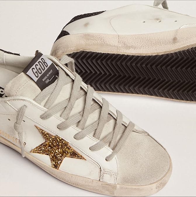Golden Goose Superstar in Gold, black & glitter Star