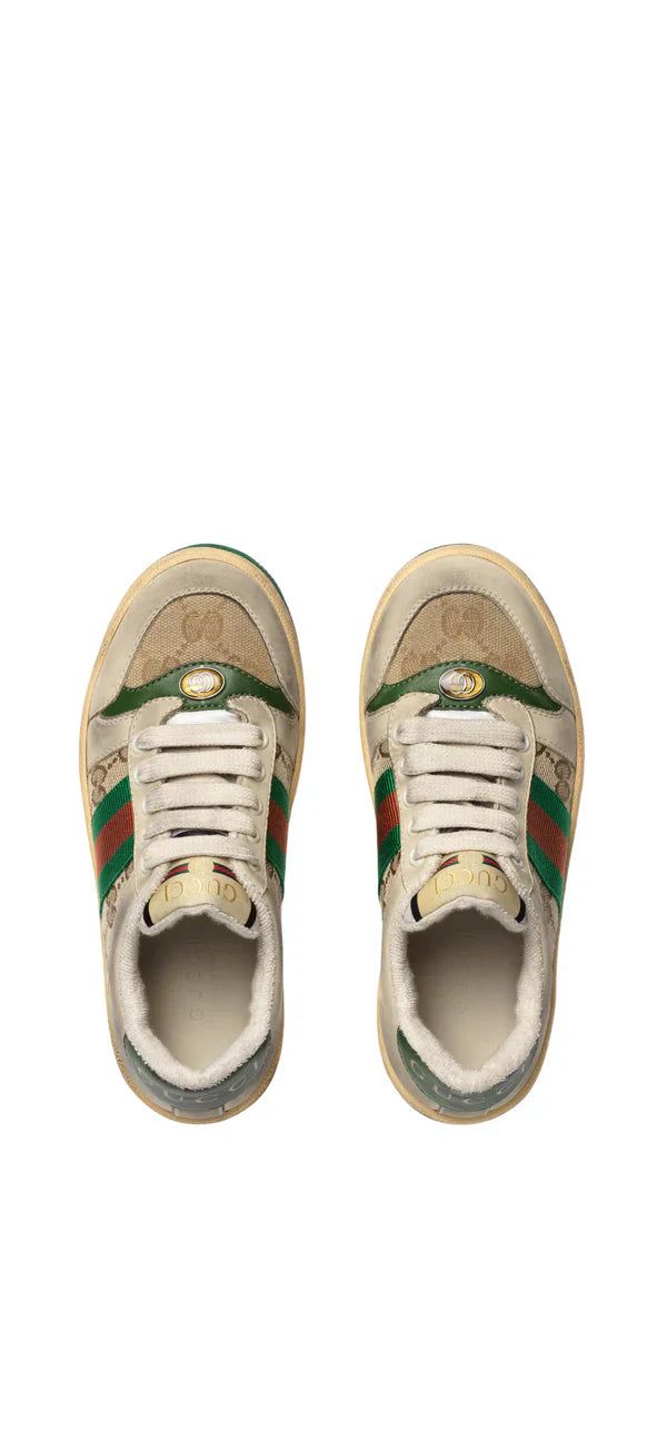 Gucci Beige/Brow GG Canvas Screener Sneakers