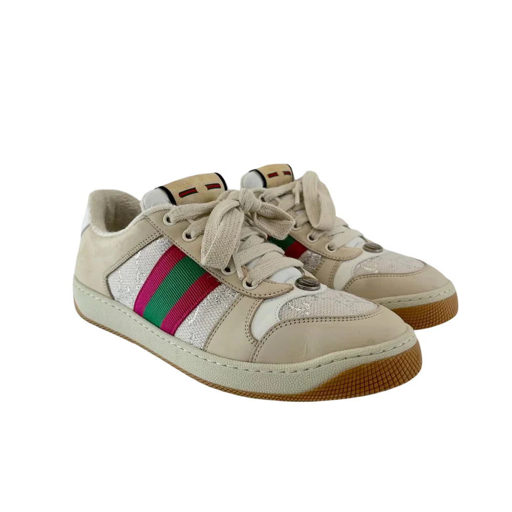 GUCCI SCREENER LEATHER SNEAKERS