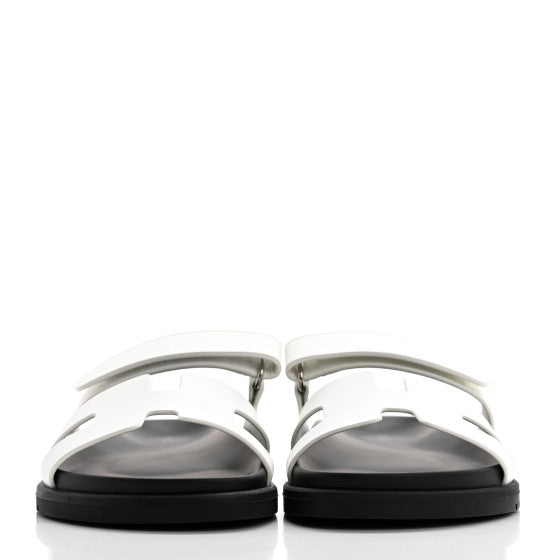 Hermes  Calfskin Womens Chypre Sandals White