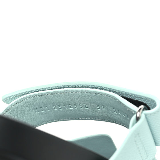 Hermes  Epsom Womens Chypre Sandals 39 Bleu Cristaux