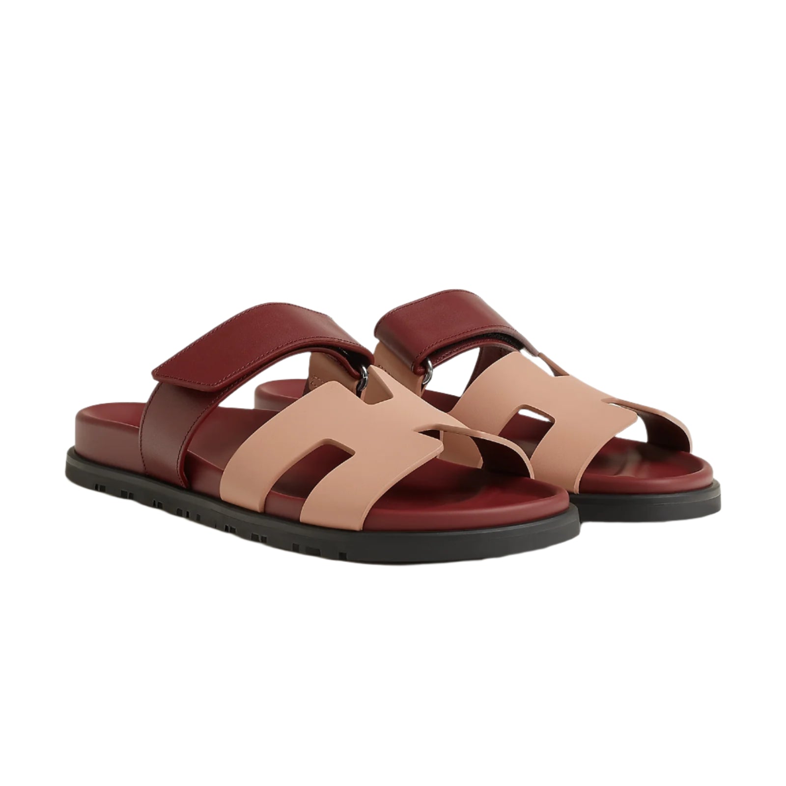 Hermes  Suede Goatskin Womens Chypre Sandals  Nude