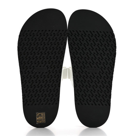 Hermes  Calfskin Womens Chypre Sandals White