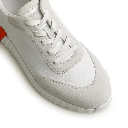 Hermès Paris Bouncing Calf Sneaker White Orange