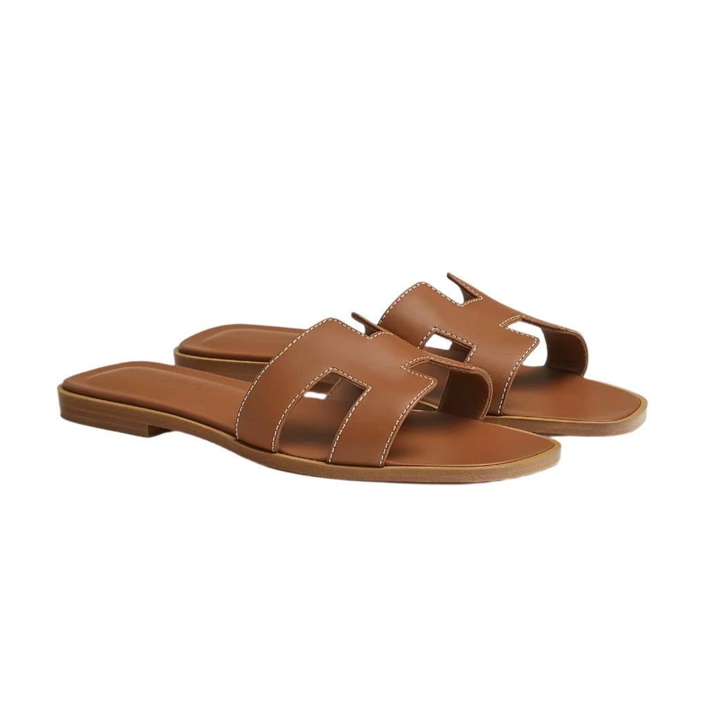 Hermes Oran sandals brown